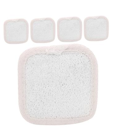 5pcs Loofah Shower Rub Face Exfoliator Loofa Sponge Pads Makeup Remover Pads Bath Shower Loofah Scrubber Bathing Loofah Body Scrubber Facial Pad Facial Scrubber Face Pad Square 1 Count (Pack of 1)