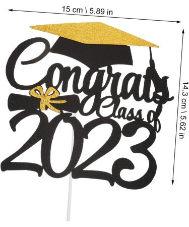 BESTonZON 6pcs 2023 Graduation Cake Decorating cake letters cupcake decorating graduation party favors class a customs 2022 graduation cake picks class of 2022 Glitter paper make up Ornament As Shown 15x14.3cm - Buy Online on GoSupps.com