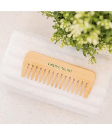 GranNaturals Wide Tooth Wooden Comb - Natural Detangler for Wet or Dry Hair - Prevents Tangle & Static - Styling Tool for All Hair Types - Buy Online on GoSupps.com