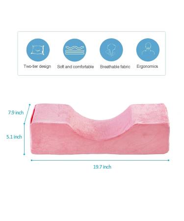 Memory Foam Beauty Eyelash Extension Neck Pillow with Makeup Pocket - Pink - Buy Online on GoSupps.com