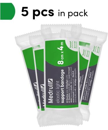 Medrull 5-Pack Universal Elastic Bandage 8cm x 4m - Stretched Air-Permeable & Durable | Ideal for International Shipping - Buy Online on GoSupps.com