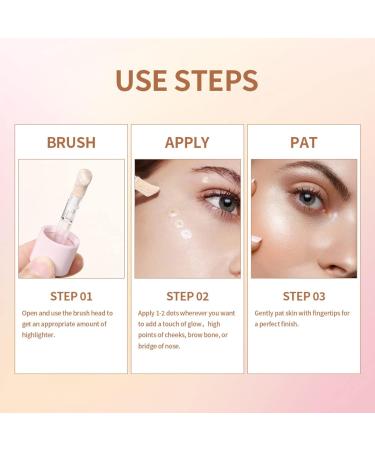 Waterproof Liquid Highlighter Stick for Face - Long Lasting Glitter Illuminator Makeup (#02) - Buy Online on GoSupps.com