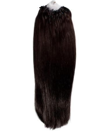 Buy Hair2Heart Premium Microring Extensions - 25 Strands 0.8g 40cm Human Hair Straight - Medium Brown #2 Dark Brown - International Shipping Available - Buy Online on GoSupps.com