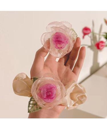Flower Hair Scrunchies Flower Hair Clip Rose Scrunchies Rose Barrettes Rose Hair Clip Flower Hair Barrettes Rose Hairpin - Buy Online on GoSupps.com