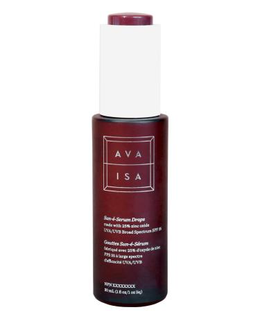 CyberDERM - Natural Ava Isa Sun-e-Serum Drops SPF 35 | Clean  Non-Toxic Sunscreen (1 fl oz | 30 ml)