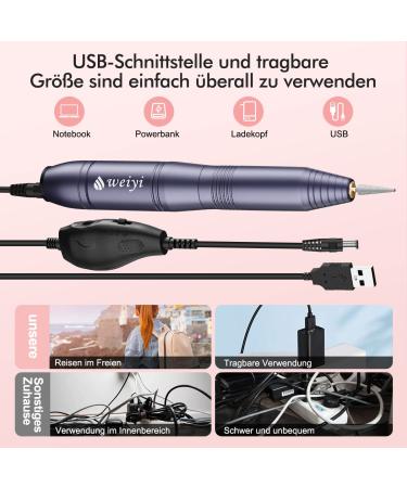 Weyi Nail Miller - Professional Electric Nail File for Gel & Acrylic Nails | 20 000 RPM USB 11-in-1 Manicure-Pedicure Set Gray | International Shipping Available - Buy Online on GoSupps.com