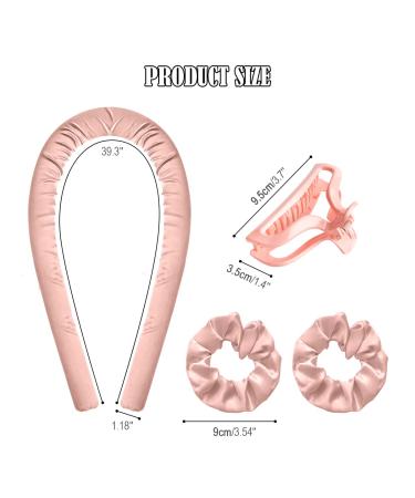 Long Hair Heatless Curlers Set with Headband and Scrunchie - Pink Satin Overnight Hair Rollers for No Heat Curls - Buy Online on GoSupps.com
