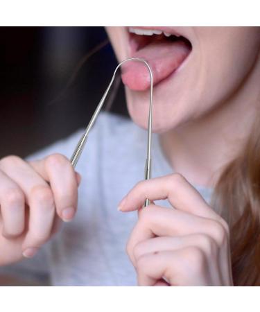 Metal Tongue Scraper - Stainless Steel Travel Tongue Cleaner for Fresh Breath & Oral Hygiene - Buy Online on GoSupps.com