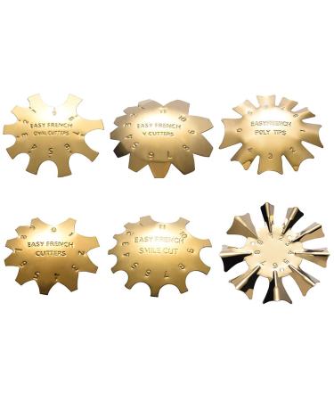 Uonlytech 6 Pieces French Manicure Moulding Templates Fingernail Making Templates (Golden)
