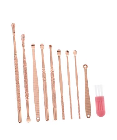 FRCOLOR 1 Set Earwax Remover Ear Wax Cleaning Kit Earbuds for Chinese Spoons Ear Wax Scoop Ear Hair Scraping Tool Ear Pick Ear Wax Picking Props Portable Scavengers Stainless Steel Pink Pink 11.5X0.5X0.5CM