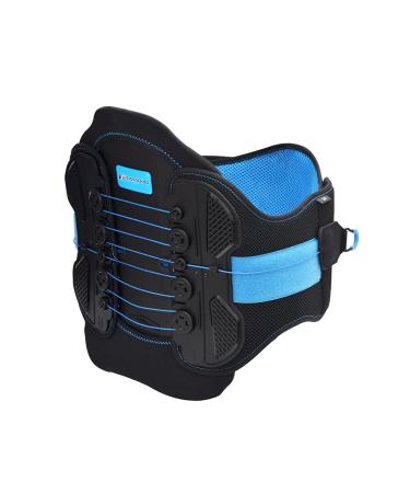 LSO Back Brace with Maximum Decompression Plate&Adjustable Arch Back Support Dual Pulley System Lumbar Support Belt for Herniated Disc Pain Relief Spine Stenosis Sciatica Scoliosis(L/XL fit belly 35-47) Black/Blue Larg...