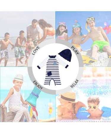 UPF 50+ Baby Boy Swimwear Set with Sun Hat | 12-18 Months Navy Stripe | UPFandFast - Buy Online on GoSupps.com