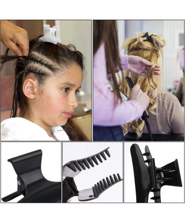 12 Pack BAHABY Hair Clips for Styling - Black & White Butterfly Hair Clamps for Women - Ideal for Deep Conditioning, Blow Drying, Cutting, and Coloring - Buy Online on GoSupps.com