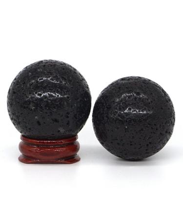 1 40mm Natural Gemstone Volcanic Reiki Therapy Ball Massage Ball Decoration Crystal
