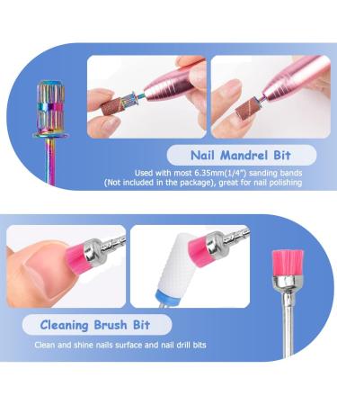 Mesee 20 Pieces Nail Drill Bit Set 2.35mm Shank Diamond Cuticle Nail File Bits Ceramic Drill Bits Electric Efile Acrylic Gel Nails Art Tools for Home Salon Manicure Pedicure - Buy Online on GoSupps.com