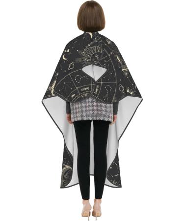 Buy 66x55 Moon Phase Vintage Zodiac Barber Cape - Aesthetic Hair Cutting Cape for Women - International Shipping Available - Buy Online on GoSupps.com