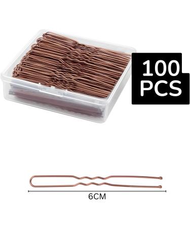 GreenMingle Brown Hair Pins Bobby Pins U shape Hair Bun Pins Bun Pins Hair Clips Hair Grips for Women Hair Styling Pins 100 Pieces Ideal for All Hair Types (6 cm/2.36 Inch) - Buy Online on GoSupps.com