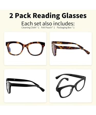 Areyeth Oversized Retro Reading Glasses for Women - Oprah Style Blue Light Blocking Readers (2.50X) - Black & Yellow Tortoise - Buy Online on GoSupps.com