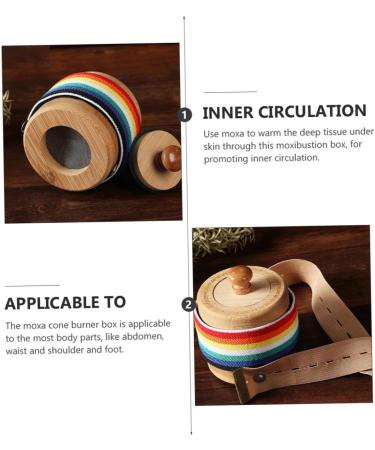 Lurrose 2-Piece Moxibustion Box Set - Wooden Massage Tools & Moxa Stick Holder for Home Therapy | 7x7cm - Buy Online on GoSupps.com