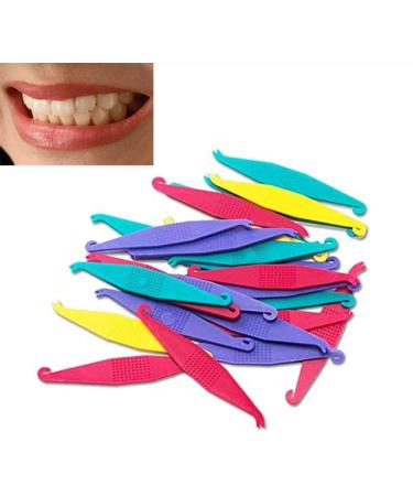 20 Pcs Multicolored Dental Rubber Bands Placers Disposable Orthodontic Plastic Elastic Placers Tool for Braces Bands