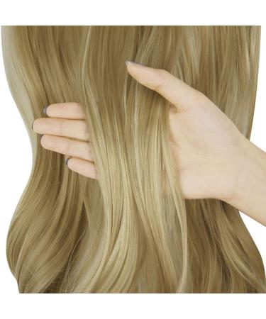 OMGREAT 18 Inch Curly Wavy Halo Hair Extensions - Invisible Wire Ash Blonde Mix Bleach Blonde - Buy Online on GoSupps.com