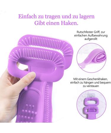 Inmorven Back Brush Shower 76cm Silicone Body Scrubbing Massage Brush for Back & Foot Peeling (Purple) | Calvation Aid - Buy Online on GoSupps.com