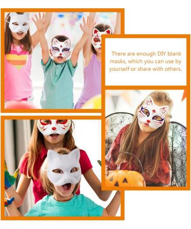 Buy Ifundom White Fox Masks - 6 Pack Paper Cat Half-Face Masquerade for Halloween & Carnival - Buy Online on GoSupps.com