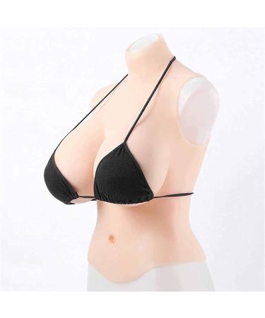 Knobco High Collar Silicone Breast Forms | Realistic Fake Boobs for Mastectomy & Enhancers | Perfect for Weddings Christmas Halloween | Brown Skin Size H - Buy Online on GoSupps.com