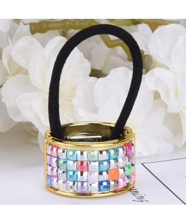 DEEKA Rhinestone Glitter Ponytail Holders - Pack of 3 Elastic Hair Ties for Women - Color C - Buy Online on GoSupps.com