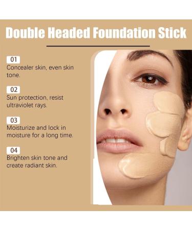 Beauty Foundation Stick New Improved 2in1 Foundation Stick with Brush Oil Control Concealer Moisturizing Lightweight Long Lasting Natural Finish FairColor - Buy Online on GoSupps.com