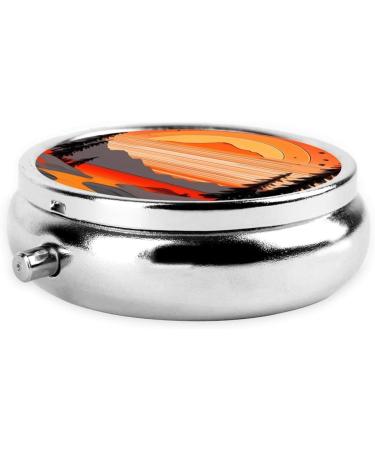 Tree Hills & Rivers Round Pill Box - 3 Compartment Portable Travel Organizer for Medications - Buy Online on GoSupps.com