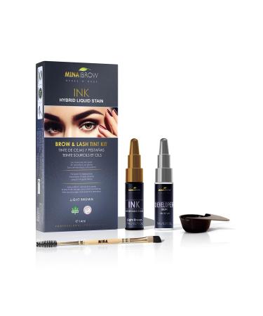 MinaiBrow INK Hybrid Liquid Tint for Professional Hiar Color Kit Light Brown