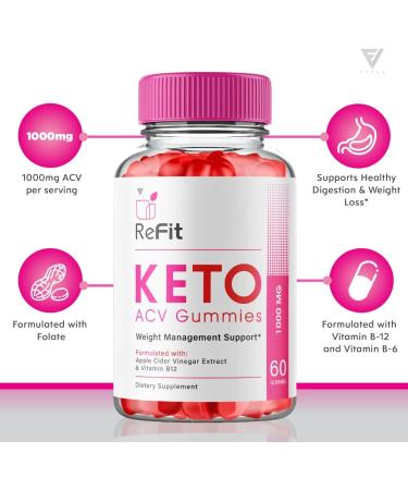 Refit Keto ACV Gummies for Weight Loss - Advanced Formula with Vitamin B12 - 60 Count - Buy Online on GoSupps.com