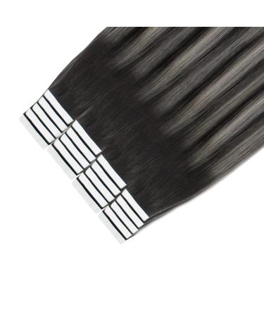Sixstar Hair Invisible Tape Extensions - 20 Pieces 50g 20 Inches - Thick Remy Hair Silky Smooth #1BT1B-Silver - Buy Online on GoSupps.com
