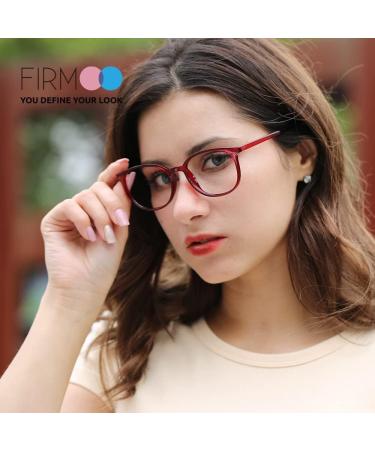 Buy Firmoo 2.25 Reading Glasses for Men & Women - Blue Light Blocking Glare-Free TR90 Burgundy Red Glasses - Buy Online on GoSupps.com
