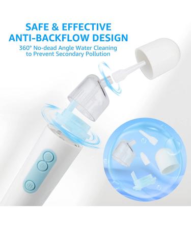 Baby Nasal Aspirator by Bellababy | 3 Suction Levels, Rechargeable, Anti-Backflow | Gentle Booger/Snot Remover with Light Function | Mute Operation | Includes 2 Tips and Carrying Bag - Blue - Buy Online on GoSupps.com
