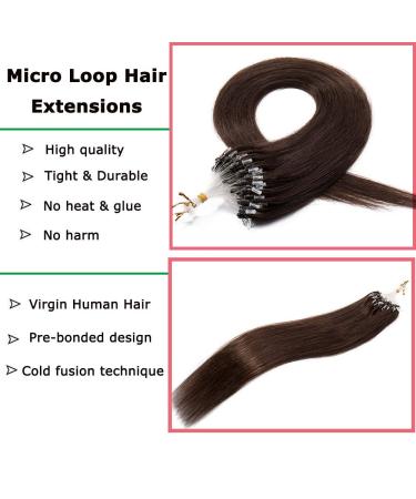 Rich Choices Microring Extensions | 50 Strands Real Remy Hair Loop Extensions | 55cm #4 Chocolate Brown - Smooth 1g 50g Extensions - Buy Online on GoSupps.com