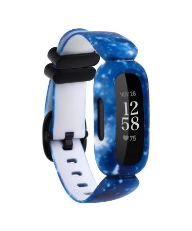 Baaletc Compatible with Fitbit Ace 3 Bands for Kids, Soft Pattern Printed Floral Band Accessories Wristbands Replacement for Fitbit Ace 3 Boys Girls Blue Sky - Buy Online on GoSupps.com