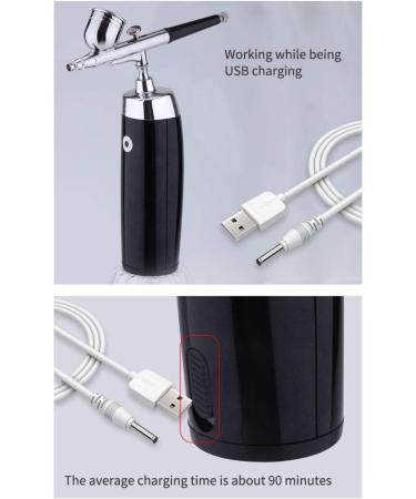 I.E.E. Rechargeable Portable Makeup Airbrush Set - Mini Compressor for Tattoo, Nail Art, Face Paint - Black + Silver - Buy Online on GoSupps.com
