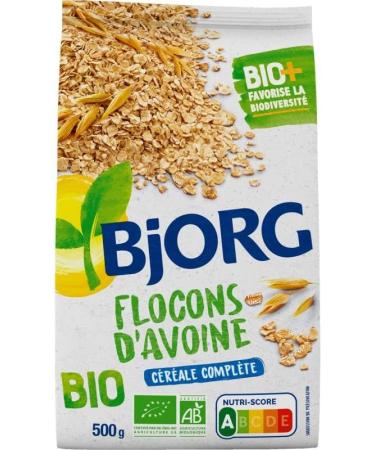 BJORG Flocons d'Avoine Bio 500g - Le petit d jeuner sain et quilibr pour toute la famille ! - Lot De 4 - Vendu Par Lot - Buy Online on GoSupps.com