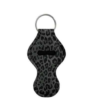 COEQINE Lip Balm Keychain for Women and Girls - For Lipstick Lipstick Lip Balm Black Leopard Print