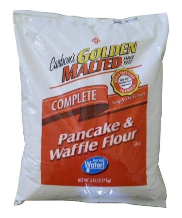 Carbon's Golden Malted Pancake and Waffle Flour Mix - 80 ounces - Complete Mix - Just Add Water
