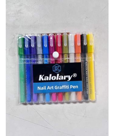 12 Color 3D Nail Art Painting Pen Kalolary Nail Point Graffiti Dotting Pen Drawing Painting Liner Brush for Fall DIY Nail Art Beauty Adorn Manicure Nail Dotting Tools Gift for Halloween Christmas - Buy Online on GoSupps.com