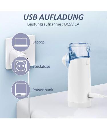 Buy Noiseless Mesh Nebulizer Set - USB Rechargeable Inhalation Devices for Adults & Children | Blue Mouthpiece & Masks - Buy Online on GoSupps.com
