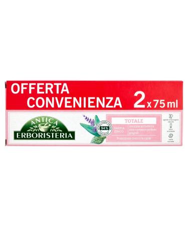 Antica Erboristeria toothpaste with antibacterial effect prevents caries and plaque with sage and zinc for fresh breath 2 pieces x 75 ml of antibacterial anti-plaque - Buy Online on GoSupps.com
