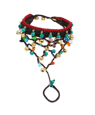 VALICLUD 1pc Glass Wax Rope Bracelet Straw Purse Braided Bracelet Summer Bracelets for Women Pearl Bracelets Friendship Braids Womens Bracelets Delicate Copper Bells Girl One-piece Jewelry