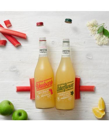 Cawston Press Sparkling Rhubarb Drink - 6x750ml Glass Bottles | No Sugar/Sweeteners/Artificial Colours/Preservatives - Buy Online on GoSupps.com