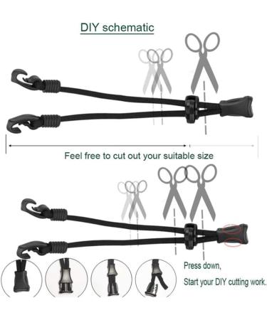 Adjustable Facial Cover Lanyard & Ear Hook Bibs Holder for Earache Relief - Portable Black Clips - Buy Online on GoSupps.com
