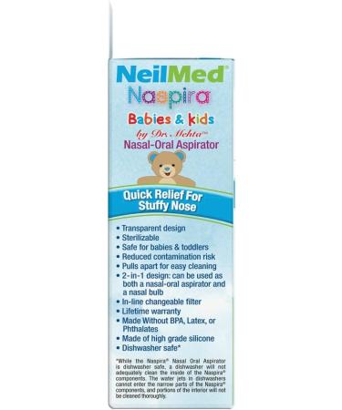 NeilMed Naspira Nasal Oral Aspirator - Baby's Stuffy Nose Relief - Buy Online on GoSupps.com
