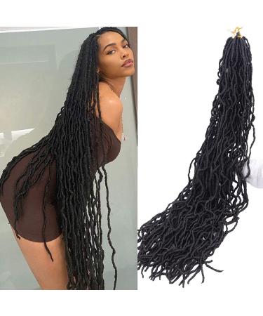 CLSFATION 36 Inch New Faux Locs Crochet Braids Hair 6 Packs Super Long Goddess Locs Curly Wavy Soft Locs Braiding Hair for Women Pre-looped Synthetic Afro Roots Braid Collection (1B) 1B 36 Inch (Pack of 6) - Buy Online on GoSupps.com